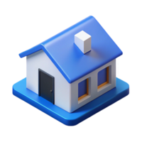 sumptuous melancholic vintage Minimal isometric house with crisp edges and a blue roof with Scalable Design. high quality png