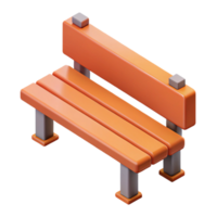 gorgeous timeless Single-weight stroke isometric park bench with Scalable Design. png