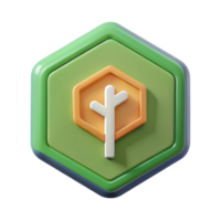 splendid organic Hexagonal badge with a simple tree icon. Minimal, flat color, single-weight stroke with Scalable Design. impeccable png