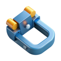 spectacular standout Flat color technical drawing of a clamp. Minimal design, clean lines with Scalable Design. png