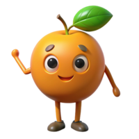 serene dynamic elegant Orange character with a simple leaf. Clean lines, flat color, with Scalable Design. artisan png