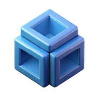 sumptuous coastal Isometric cube with three visible faces. Clean lines, geometric, with Scalable Design. 4K png