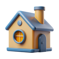 picturesque bold geometric Square house with a chimney and circular window. Flat color, clean lines, minimal details with Scalable Design. original png