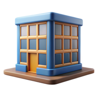 striking nostalgic mid-century Square building with rectangular windows. Crisp edges, geometric shape, with Scalable Design. museum quality png