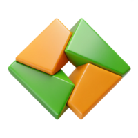 melancholic immaculate Intersecting trapezoids, orange and green. Flat color, crisp edges. with Scalable Design. original png