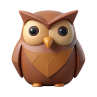 vibrant organic Minimal geometric owl with crisp edges and flat brown color with Scalable Design. authentic png