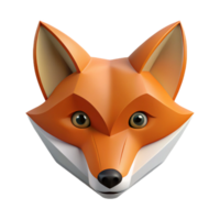 sought-after vintage Minimal geometric fox face. Clean lines, flat color, crisp edges with Scalable Design. refined png