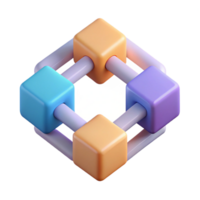 peaceful pristine Abstract composition of four connected squares. Minimal, flat color, crisp edges with Scalable Design. expertly shot png