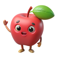 striking art deco Apple character with a leaf and stem. Clean lines, flat color, with Scalable Design. sharp png