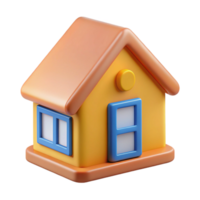 whimsical exquisite House shaped character with square windows, triangular roof. Crisp edges, minimal, flat color with Scalable Design. perfect clarity png