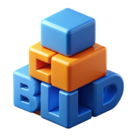 celebrated tropical Stacked BUILD with layered blocks. Crisp edges, minimal style with Scalable Design. ultra HD png