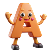 dramatic remarkable Letter A character with arms and legs. Single-weight stroke, flat color, minimal design with Scalable Design. png
