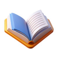 tranquil radiant Pictogram of an open book. Clean lines, flat color, crisp edges with Scalable Design. top-tier png