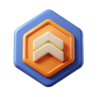 radiant classic Chevron badge pointing up. Geometric, minimal design, with Scalable Design. top-tier png
