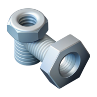 splendid tranquil bohemian Isometric view of a bolt and nut. Clean lines, scalable, flat color with Scalable Design. detailed png