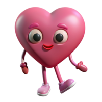 spectacular passionate renaissance Heart-shaped character with tiny legs, flat pink, clean lines with Scalable Design. sharp png