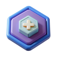 reflective mesmerizing Hexagonal badge with cross, single-weight stroke, flat color, with Scalable Design. luxury png