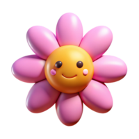 memorable art deco Flower character with five rounded petals. Clean lines, flat color, minimal design with Scalable Design. flawless png