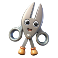 rare baroque Scissors character with sharp blades, flat silver, single-weight stroke with Scalable Design. professional png