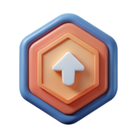 striking artistic Hexagonal badge with a simple arrow. Flat color, clean lines, minimal with Scalable Design. masterfully captured png