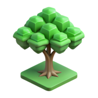 immaculate coveted Single-weight stroke isometric tree with scalable design and green leaves with Scalable Design. png