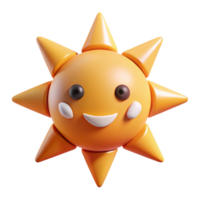 immaculate tranquil artistic Smiling sun character with triangular rays. Clean lines, flat color, minimal design with Scalable Design. museum quality png