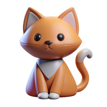 memorable resumen gato personaje con un triangular cabeza y cola. crujiente bordes, mínimo diseño, plano color con escalable diseño. precisión png