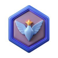 elegant vintage Pentagonal badge with a stylized bird. Symmetrical, flat color, crisp edges with Scalable Design. flawless png