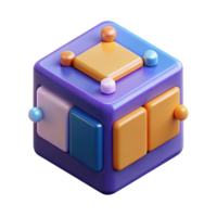 sumptuous coveted Isometric cube with icons on each face. Crisp edges, minimal design, flat color with Scalable Design. png