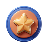 inspired artistic Circular badge with a stylized star. Clean lines, flat color, crisp edges with Scalable Design. expertly shot png