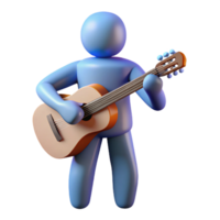romantic impressive Silhouette of a playing guitar. Single-weight stroke, flat color, clean lines with Scalable Design. high resolution png