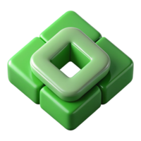 whimsical impressive Rotating squares, single-weight stroke, green. Clean lines, minimal design. with Scalable Design. studio quality png
