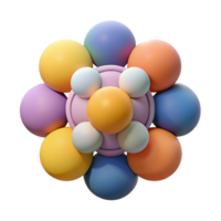vibrant exemplary Abstract composition of interconnected, flat color circles. Minimal, with Scalable Design. png