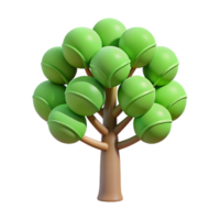 wonderful whimsical classic Stylized tree with circular leaves. Symmetrical design, clean lines, flat color with Scalable Design. gallery standard png