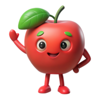 stunning geometric Apple character with a leaf, flat red and green, clean lines with Scalable Design. 8K png