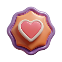 immaculate celebrated Heart-shaped badge, symmetrical, clean lines, single-weight stroke, flat color with Scalable Design. png