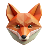 unparalleled geometric Minimal geometric fox face. Clean lines, flat color, crisp edges with Scalable Design. authentic png