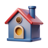striking acclaimed Square house with a chimney and circular window. Flat color, clean lines, minimal details with Scalable Design. png