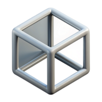whimsical dazzling Geometric outline of a cube. Clean lines, minimal design, with Scalable Design. high resolution png