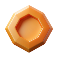 inspired abstract Hexagon, single-weight stroke, orange. Geometric, with Scalable Design. studio quality png