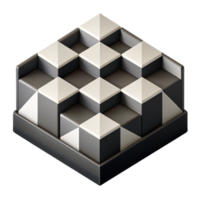 picturesque rare Geometric isometric pattern with clean lines and alternating black and white tiles with Scalable Design. png