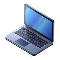 reflective radiant Crisp edges isometric laptop with scalable design and a black screen with Scalable Design. gallery standard png