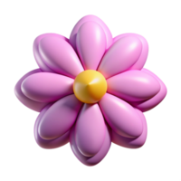 vibrant impressionist Flower character with rounded petals. Symmetrical, minimal, single-weight stroke with Scalable Design. sharp png