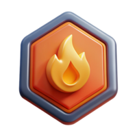 whimsical extraordinary Hexagonal badge with a flame. Crisp edges, single-weight stroke, with Scalable Design. sharp png