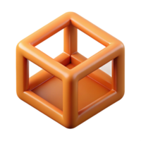 standout victorian Geometric monoline cube. Crisp edges, single-weight stroke, with Scalable Design. detailed png