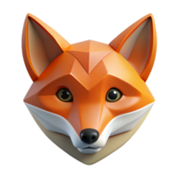 timeless abstract Minimal geometric fox face. Clean lines, flat color, crisp edges with Scalable Design. studio quality png