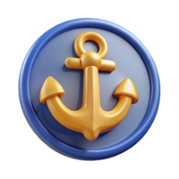 melancholic enchanting Anchor-shaped badge with a circular ring. Crisp edges, flat color, single-weight stroke with Scalable Design. expertly shot png