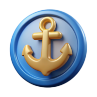 spectacular quintessential Anchor-shaped badge with a circular ring. Crisp edges, flat color, single-weight stroke with Scalable Design. png