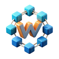 timeless bohemian Geometric W formed from connected squares. Clean lines, flat color with Scalable Design. top-tier png