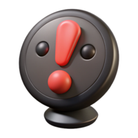 immaculate vintage Exclamation mark character with a circular dot. Flat black color, with Scalable Design. 4K png
